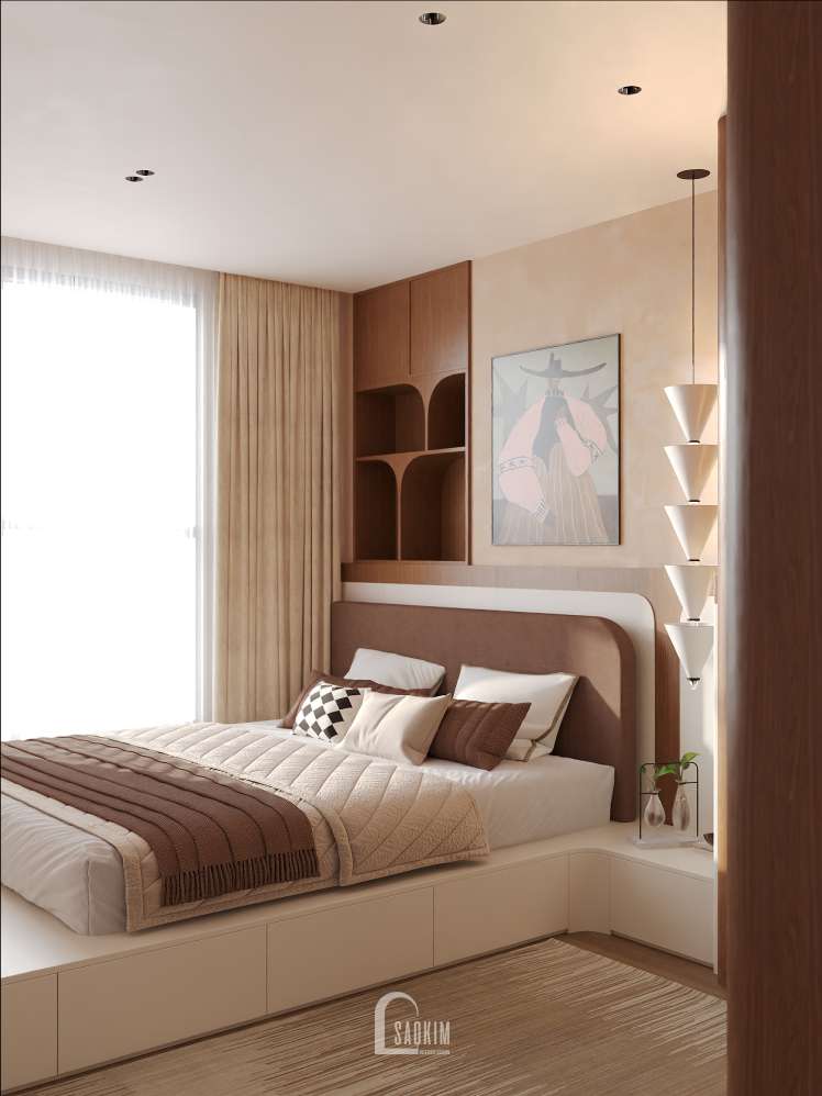 Thiết kế phòng ngủ master chung cư 3 ngủ phong cách Mid - century dự án Viha Complex Leciva - Nơi từng chi tiết nội thất kể câu chuyện về phong cách sống và gu thẩm mỹ riêng biệt